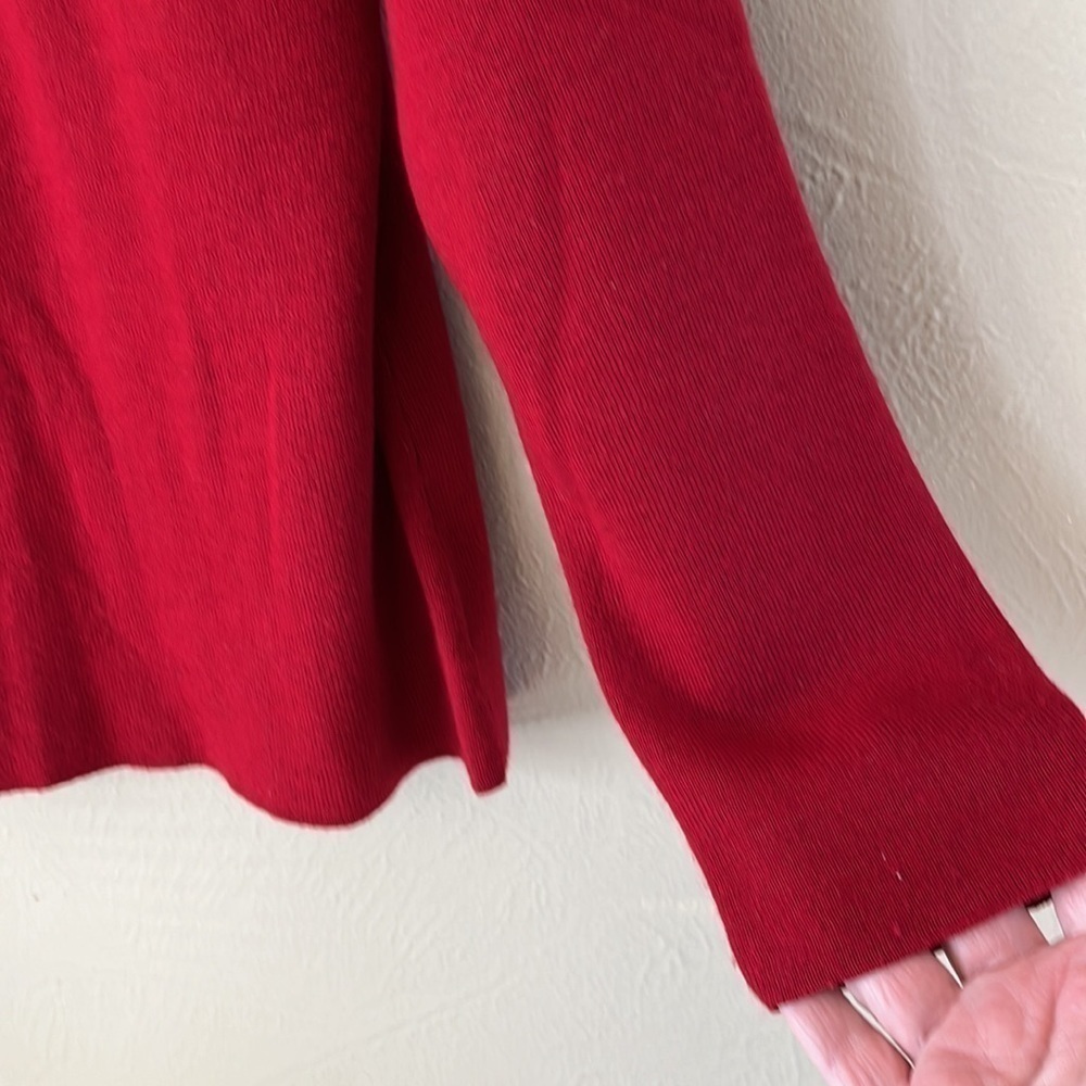 Eddie Bauer Wool Blend Turtle Neck Size Large Red - image 3